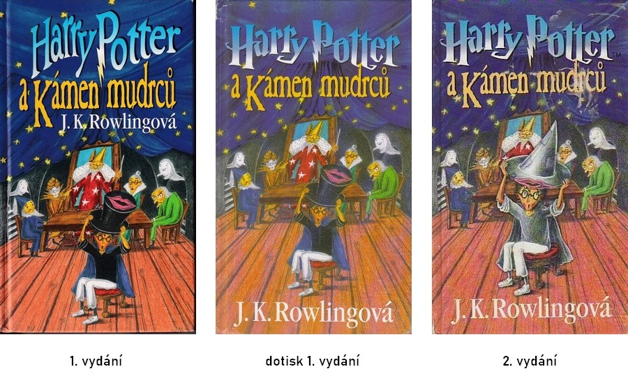 Rozdíl první vydání Harry Potter a Kámen mudrců